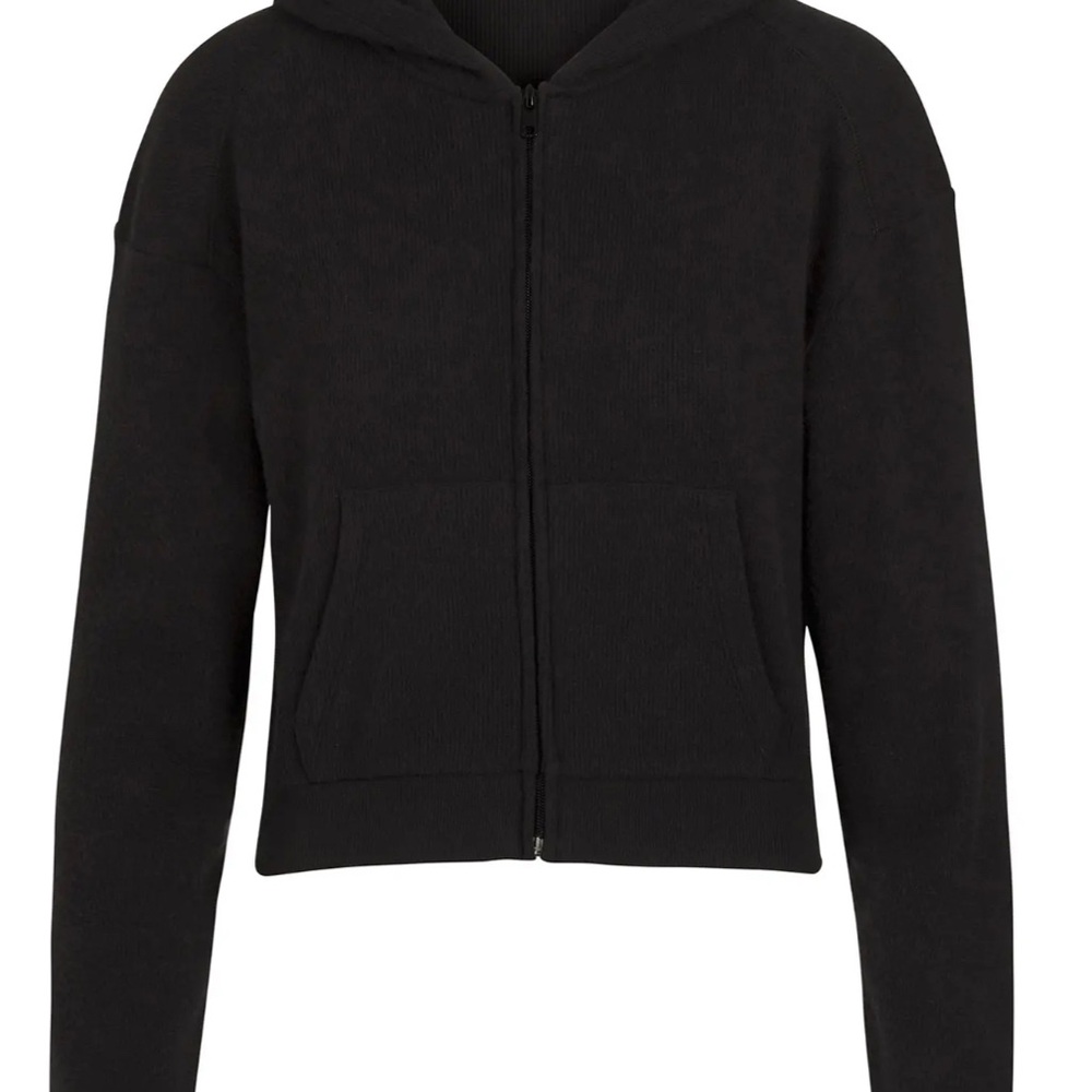 SKIMS Waffle Zip Up Cropped Hoodie